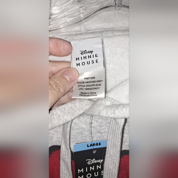 Ladies Disney Minnie Mouse Hoodie Sweatshirt Thick Embroidery Large - Picture 3 of 6